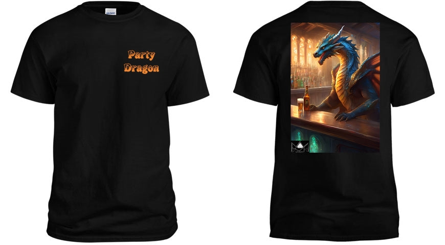 "Party Dragon" Dragon T-Shirt - Black