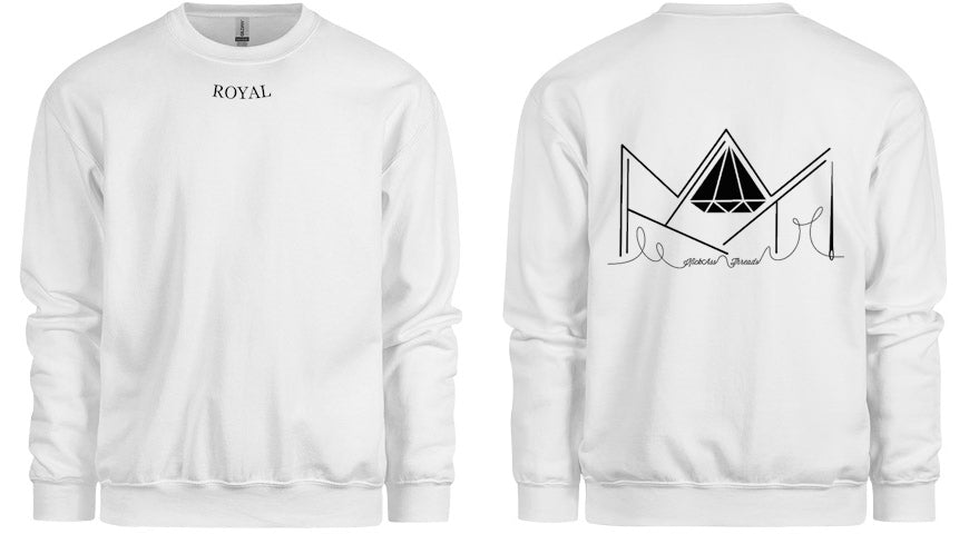 KickAss Threads "Royal" Crewneck - White on Black / Black on White