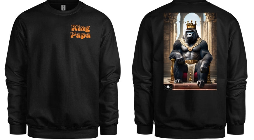 "King Papa" Gorilla Crewneck - Black