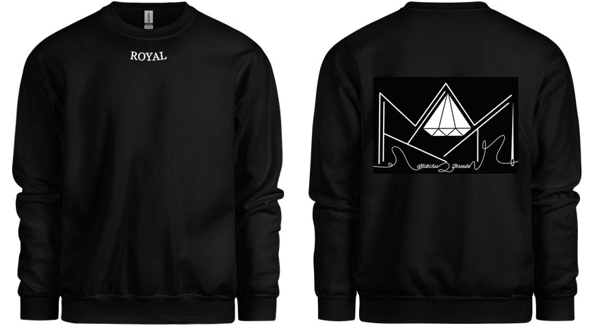 KickAss Threads "Royal" Crewneck - White on Black / Black on White