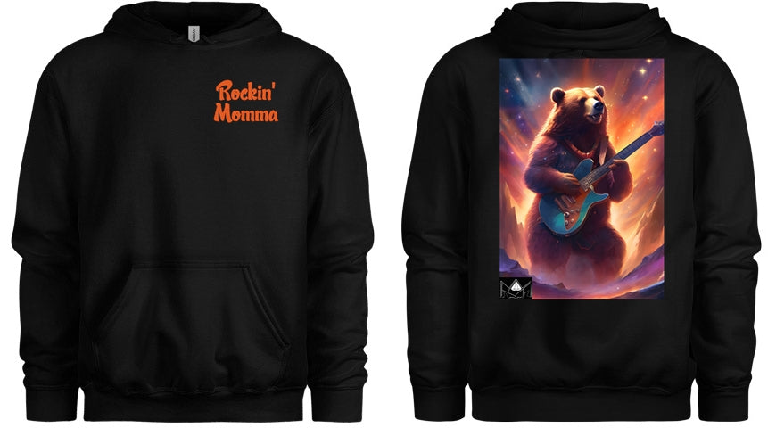 "Rockin' Momma" Grizzly Bear Hoodie - Black or white