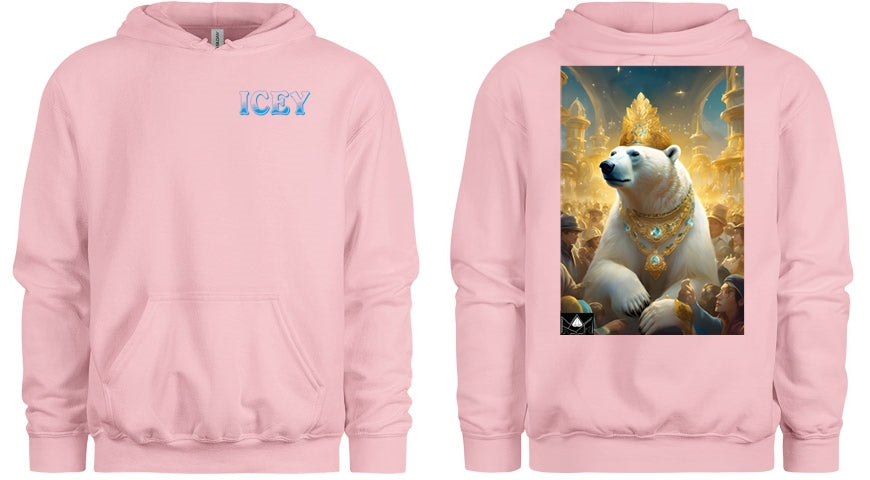 "ICEY" Polar Bear Hoodie - Light Pink